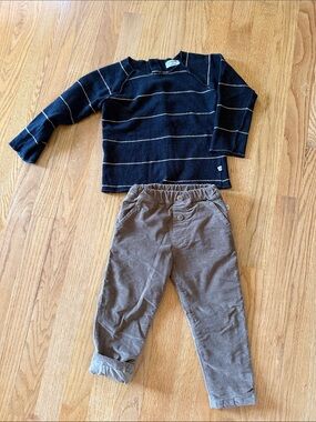 1+ in the family Gaspard Sweater and Pants Charcoal 24 months
